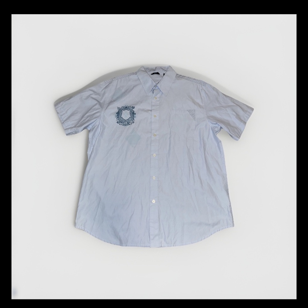 Blue Casual Button Down Shirt with Classic Design 141